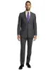 Wool Stretch Bengaline Single Breasted Peak Lapel Suit - Grey sold by Paul Fredrick