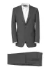 Wool Stretch Bengaline Single Breasted Peak Lapel Suit - Grey sold by Paul Fredrick