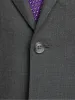 Wool Stretch Bengaline Single Breasted Peak Lapel Suit - Grey sold by Paul Fredrick
