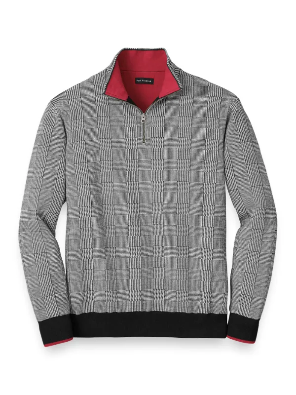 Cotton Zip Mock Neck Sweater sold by Paul Fredrick