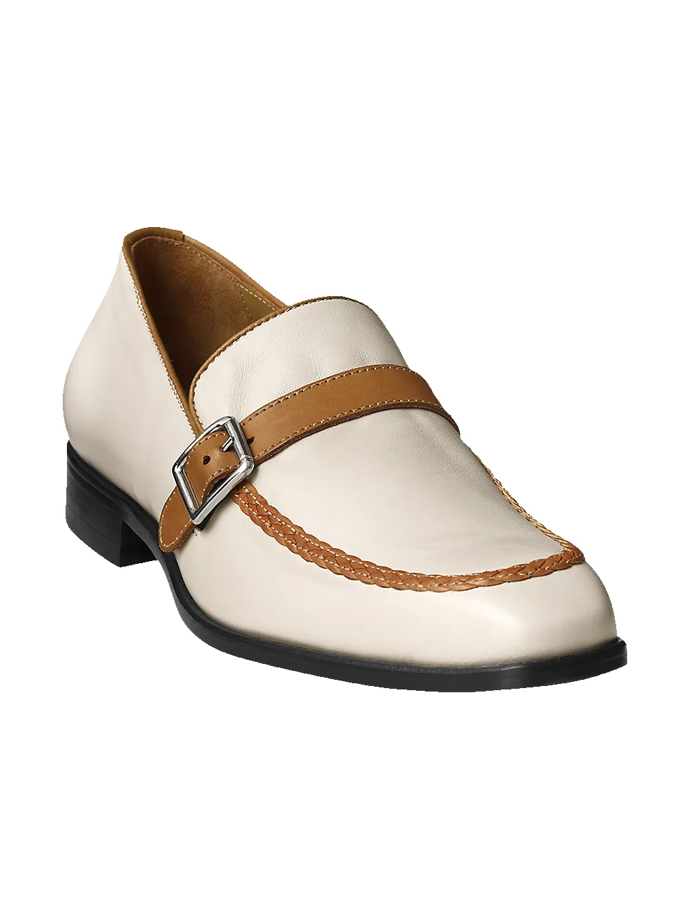 Isaac Belted Loafer - Cream sold by Paul Fredrick