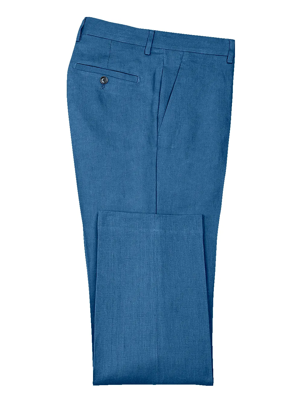 Linen Flat Front Pants - Indigo sold by Paul Fredrick