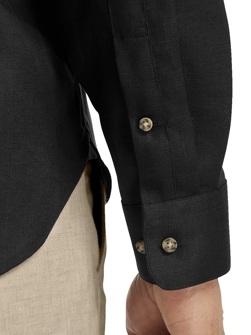 Linen Solid Casual Shirt - Black sold by Paul Fredrick product image thumbnail 4
