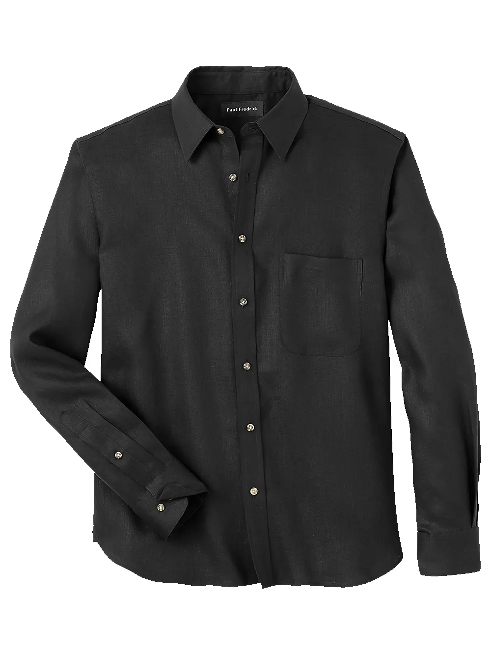 Linen Solid Casual Shirt - Black sold by Paul Fredrick