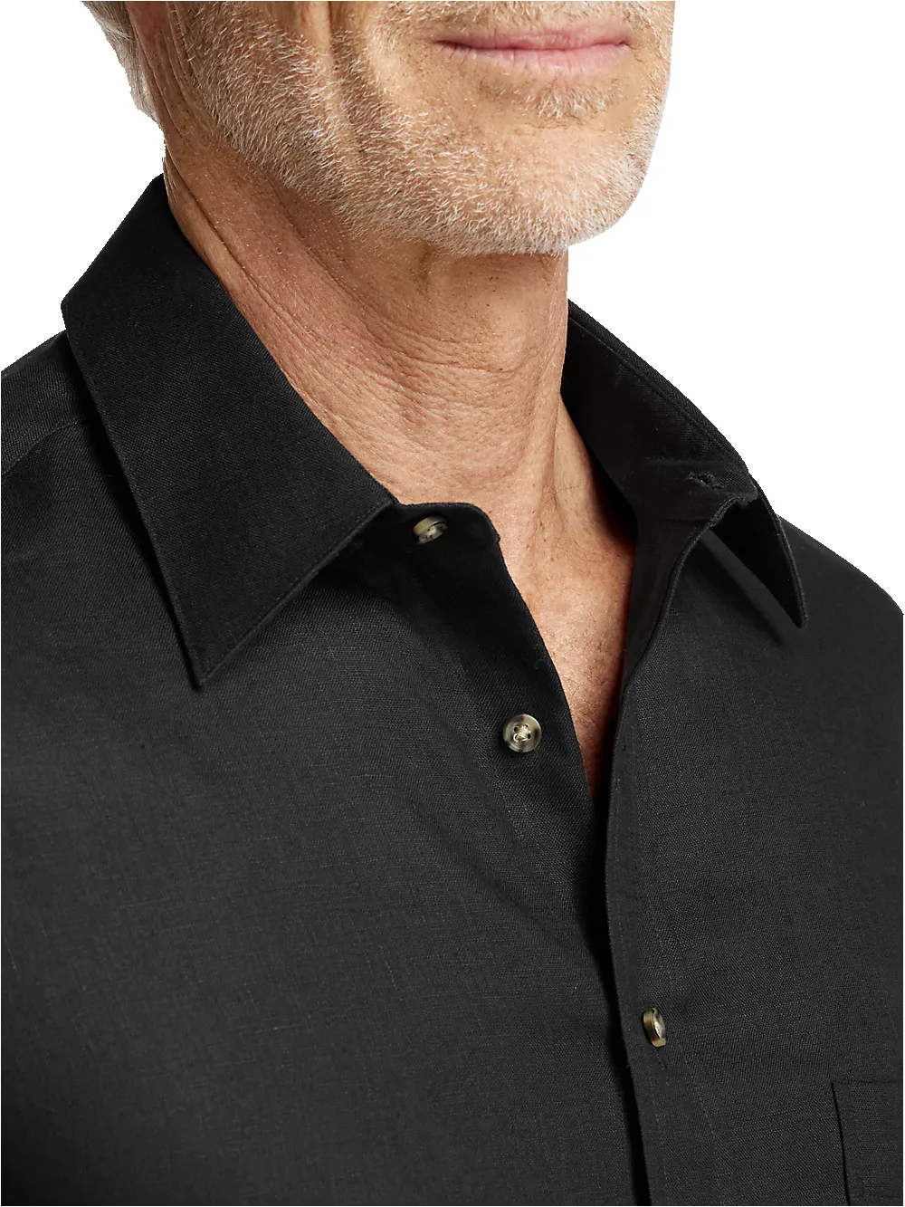 Linen Solid Casual Shirt - Black sold by Paul Fredrick product image thumbnail 3