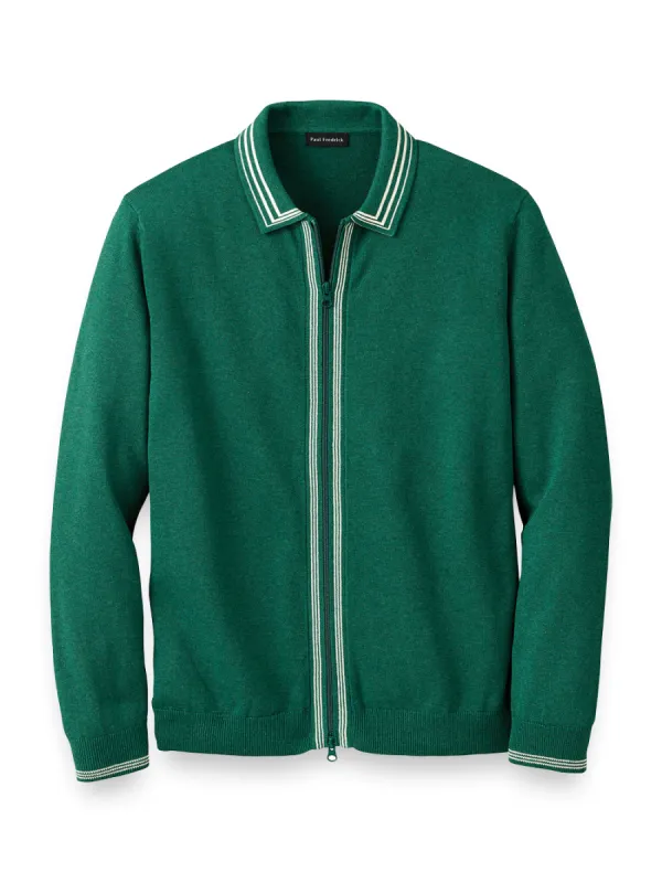 Cotton Full Zip Polo | Clearance sold by Paul Fredrick