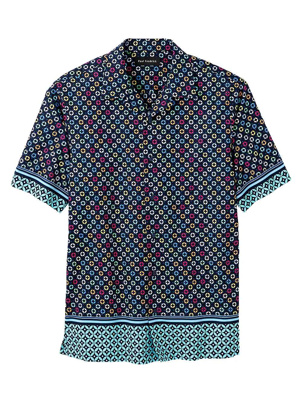 Cotton Circle Print Casual Shirt - Black Multi sold by Paul Fredrick