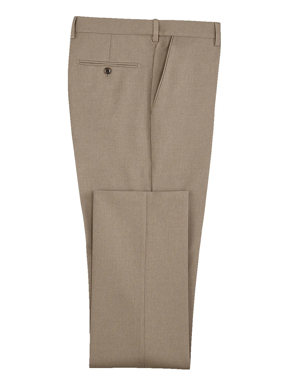 Microfiber Herringbone Flat Front Pants - Tan sold by Paul Fredrick