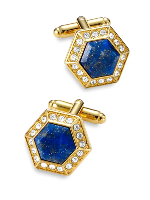 Sodalite & Swarovski Crystal Cufflinks sold by Paul Fredrick