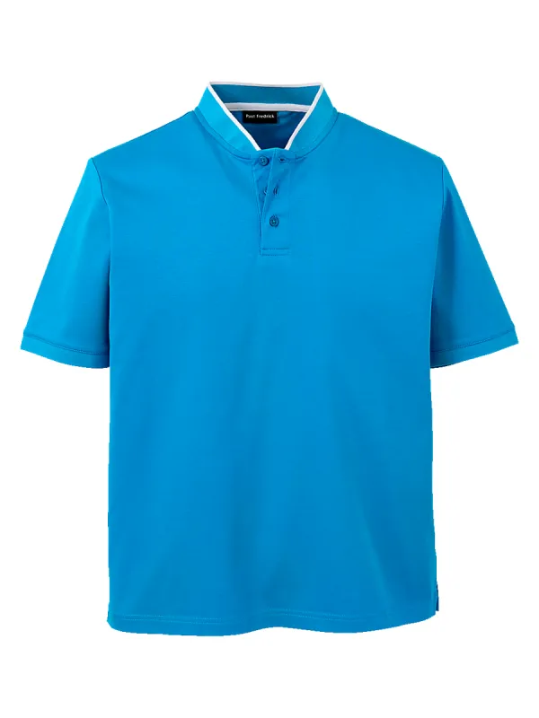 Mercerized Cotton Henley - Turquoise sold by Paul Fredrick