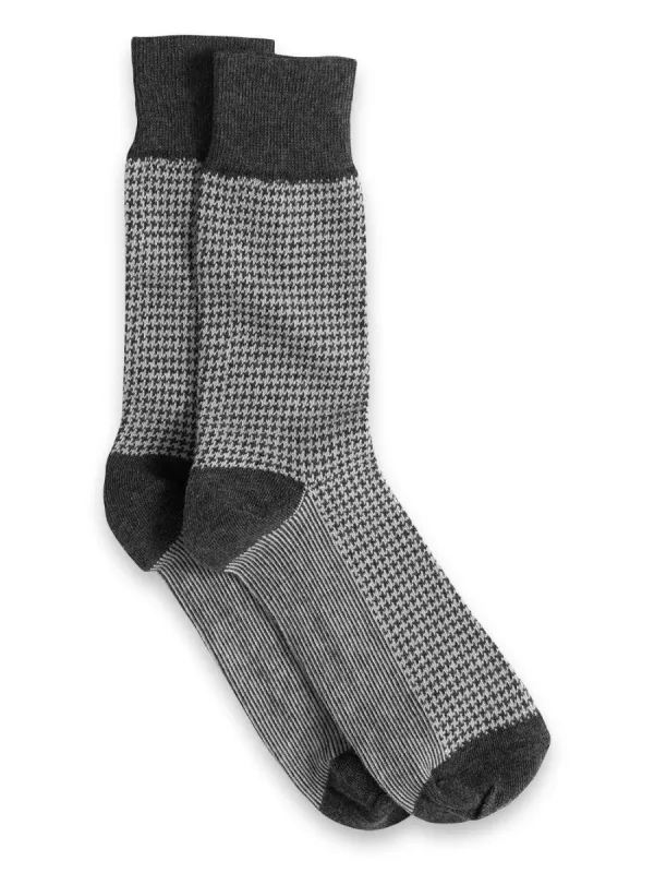Houndstooth Cotton Blend Sock sold by Paul Fredrick