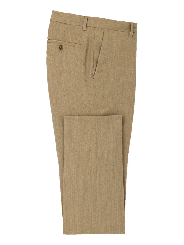 Wool Flannel Flat Front Pants - Camel sold by Paul Fredrick