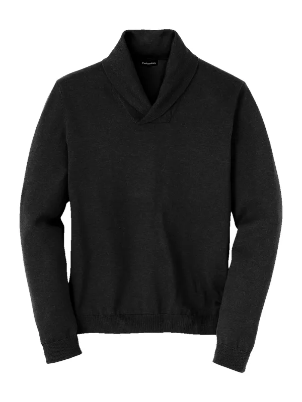 Supima Cotton Shawl Collar Sweater - Black sold by Paul Fredrick