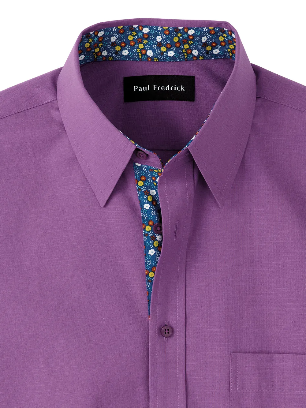 Cotton Solid Casual Shirt With Contrast Trim sold by Paul Fredrick product image thumbnail 2