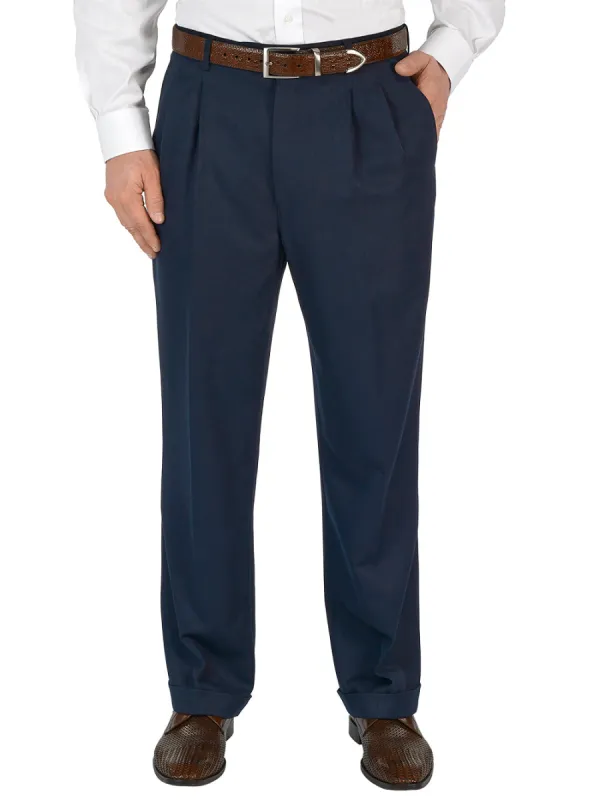 Microfiber Solid Pants - Navy sold by Paul Fredrick