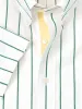 Comfort Stretch Non-Iron Stripe Dress Shirt With Contrast Trim - Green sold by Paul Fredrick