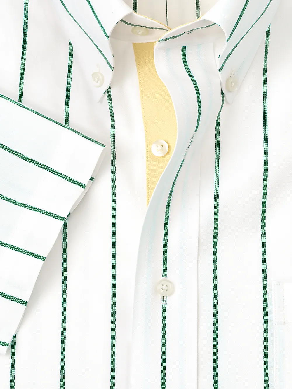 Comfort Stretch Non-Iron Stripe Dress Shirt With Contrast Trim - Green sold by Paul Fredrick product image thumbnail 2