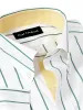 Comfort Stretch Non-Iron Stripe Dress Shirt With Contrast Trim - Green sold by Paul Fredrick