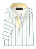 Comfort Stretch Non-Iron Stripe Dress Shirt With Contrast Trim - Green sold by Paul Fredrick