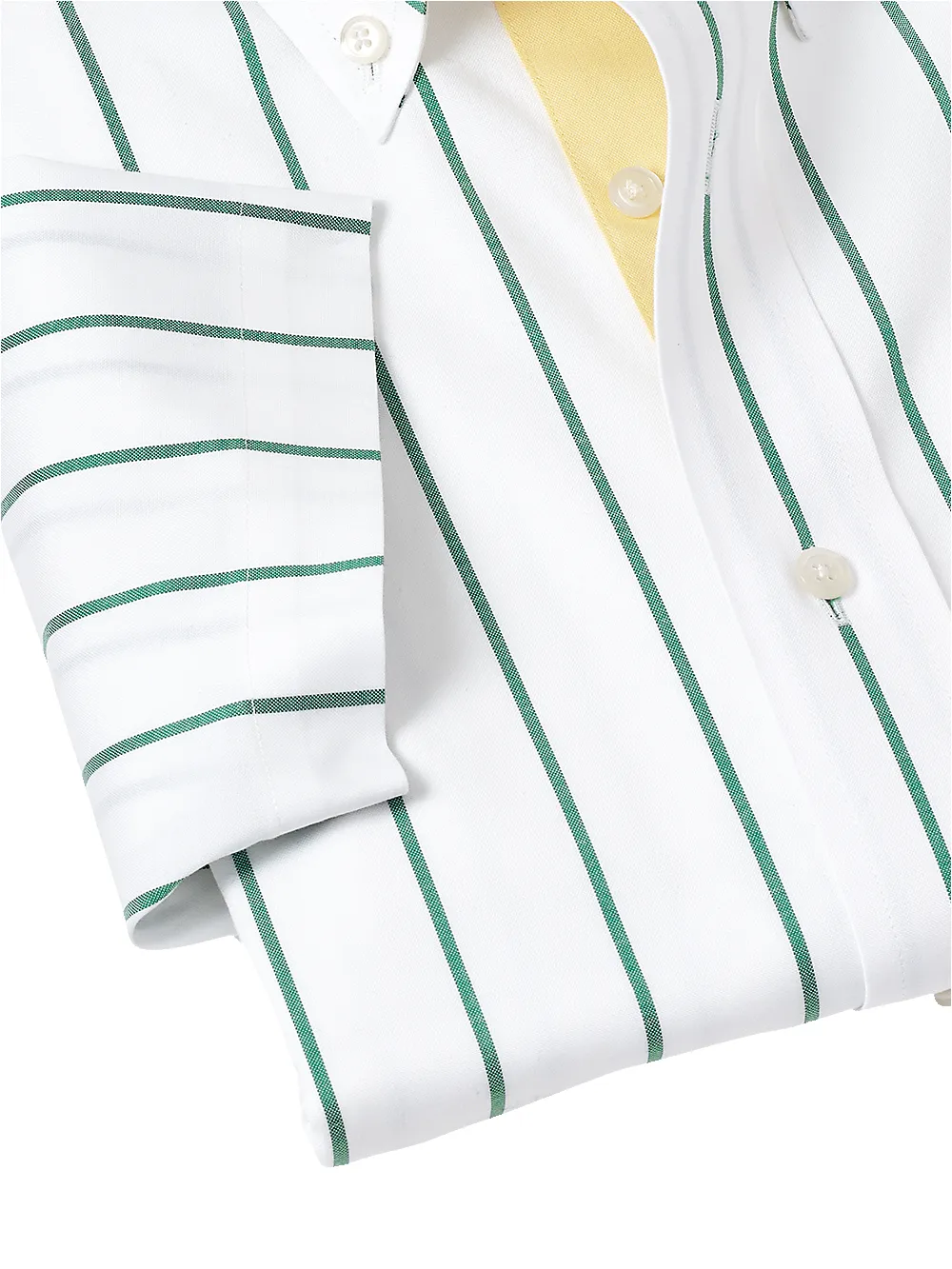 Comfort Stretch Non-Iron Stripe Dress Shirt With Contrast Trim - Green sold by Paul Fredrick product image thumbnail 4