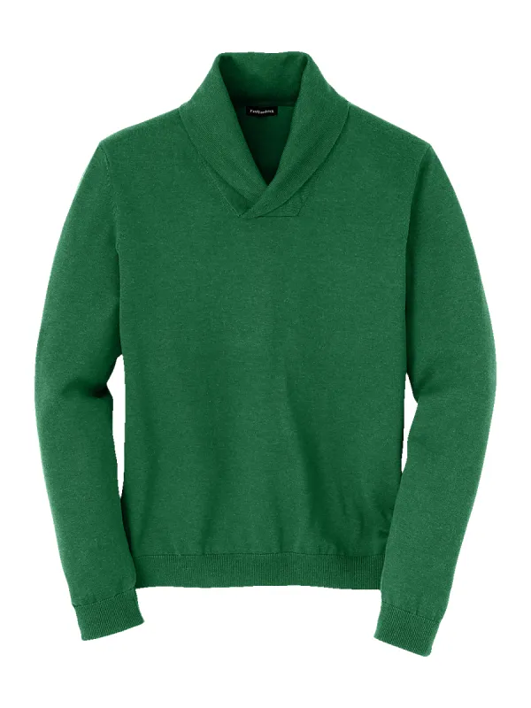 Supima Cotton Shawl Collar Sweater - Green sold by Paul Fredrick