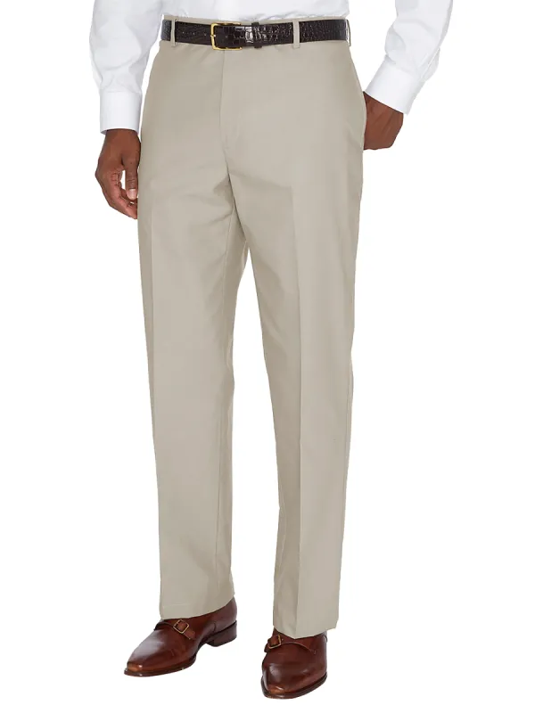 Non-Iron Supima Dress Chino Flat Front Pants - British Tan sold by Paul Fredrick