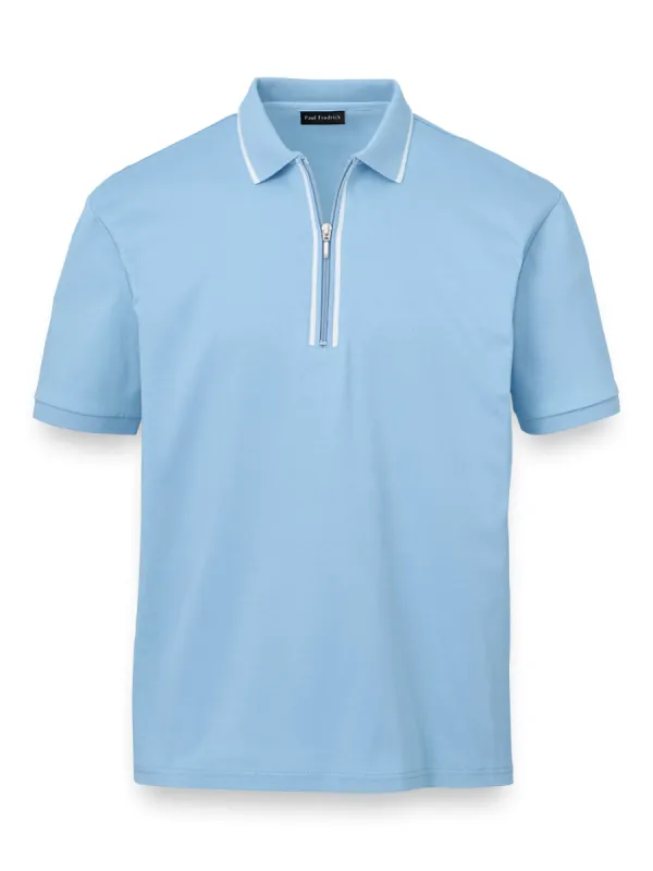 Mercerized Cotton Quarter Zip Polo sold by Paul Fredrick
