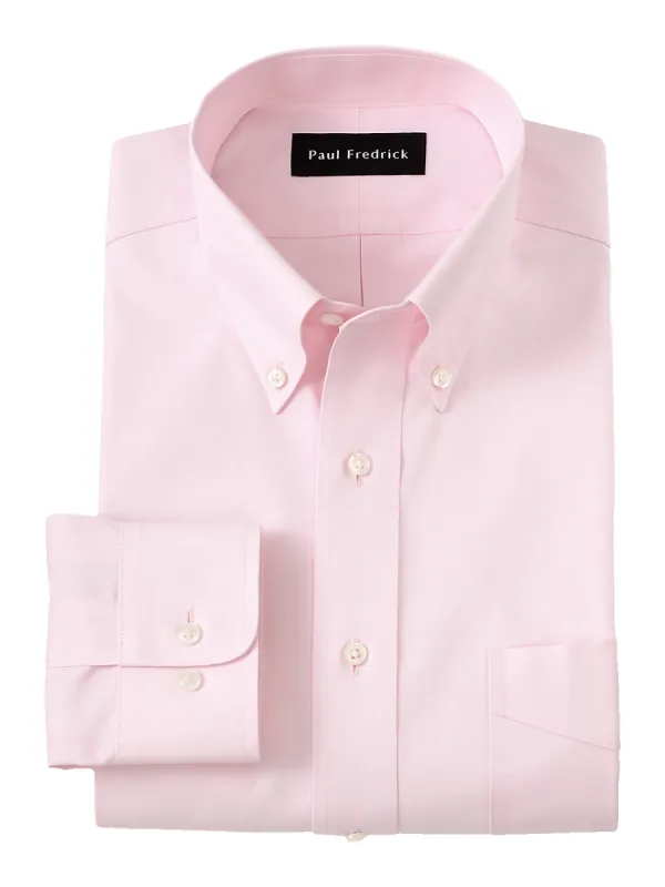 Non-Iron Cotton Pinpoint Solid Button Down Collar Dress Shirt - Pink sold by Paul Fredrick