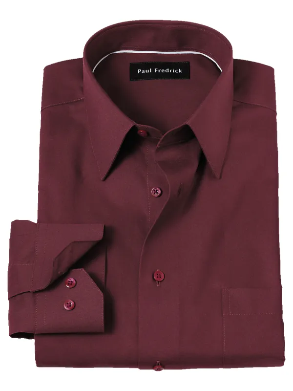 Non-Iron Cotton Solid Dress Shirt - Burgundy sold by Paul Fredrick