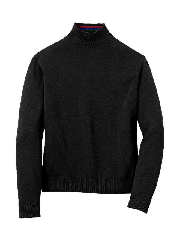 Supima Cotton Mock Neck Sweater - Black sold by Paul Fredrick