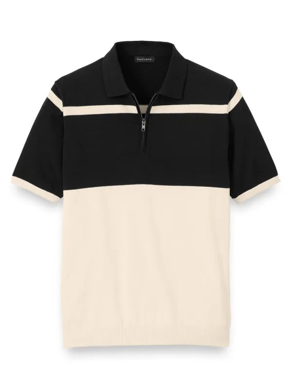 Cotton Zip Polo sold by Paul Fredrick