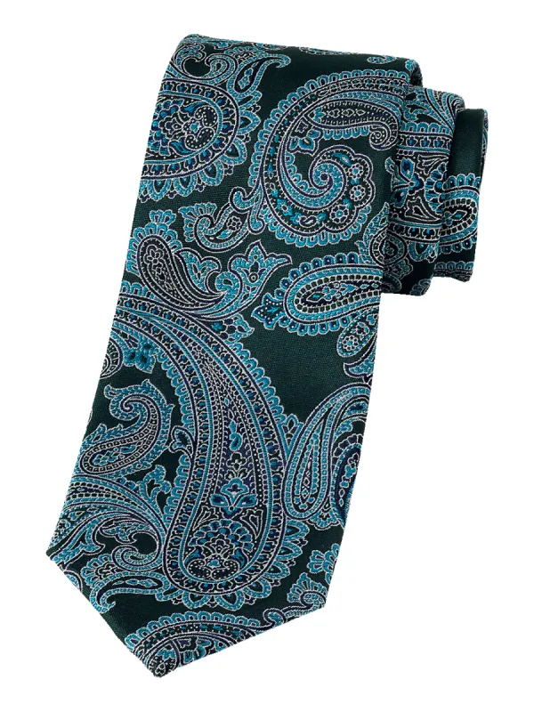 Paisley Woven Silk Tie - Green Multi sold by Paul Fredrick