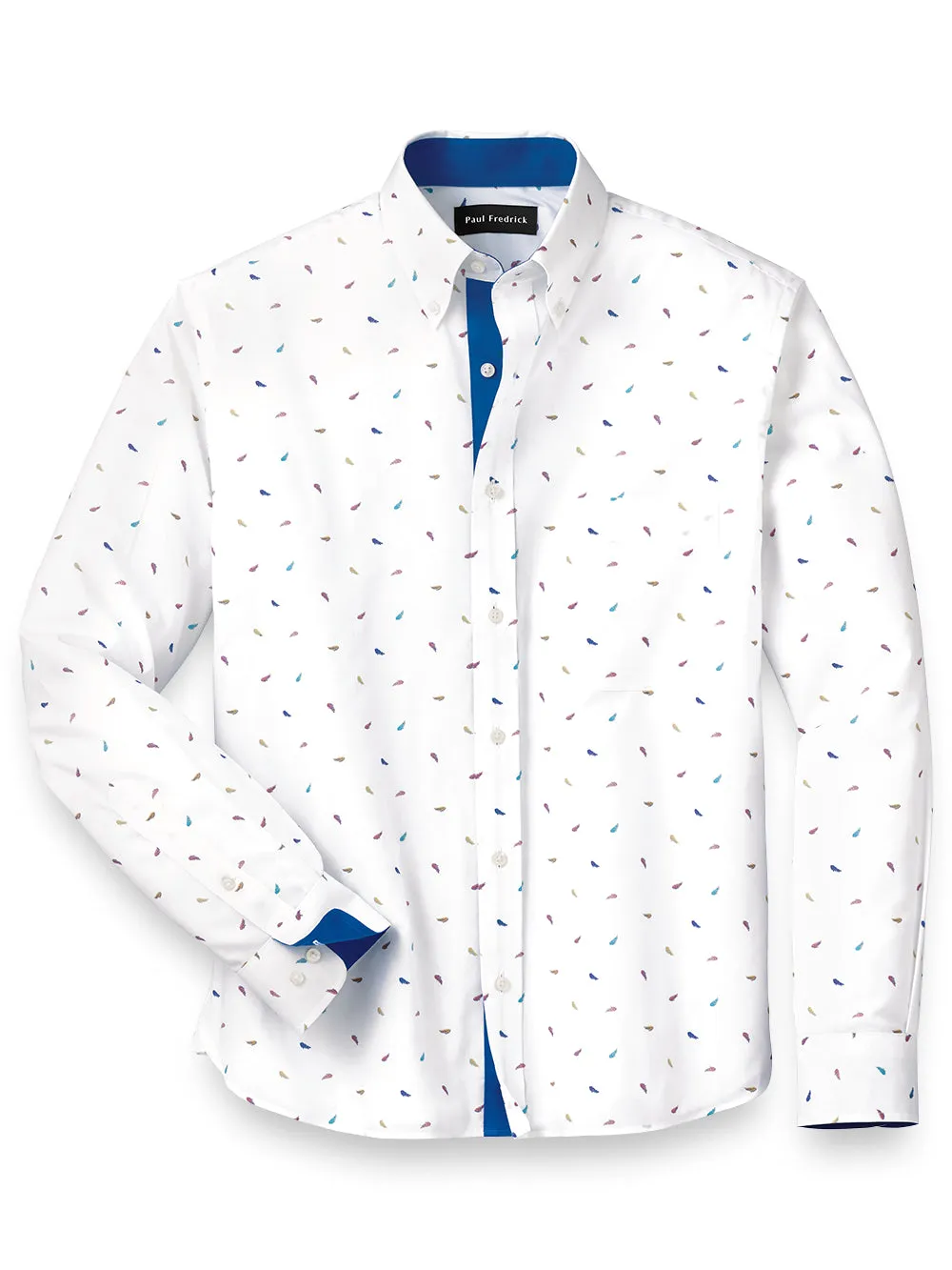 Cotton Leaf Print Casual Shirt With Contrast Trim sold by Paul Fredrick