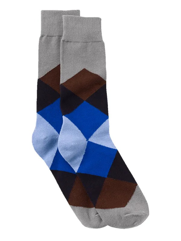 Argyle Cotton Blend Sock - Grey Multi sold by Paul Fredrick