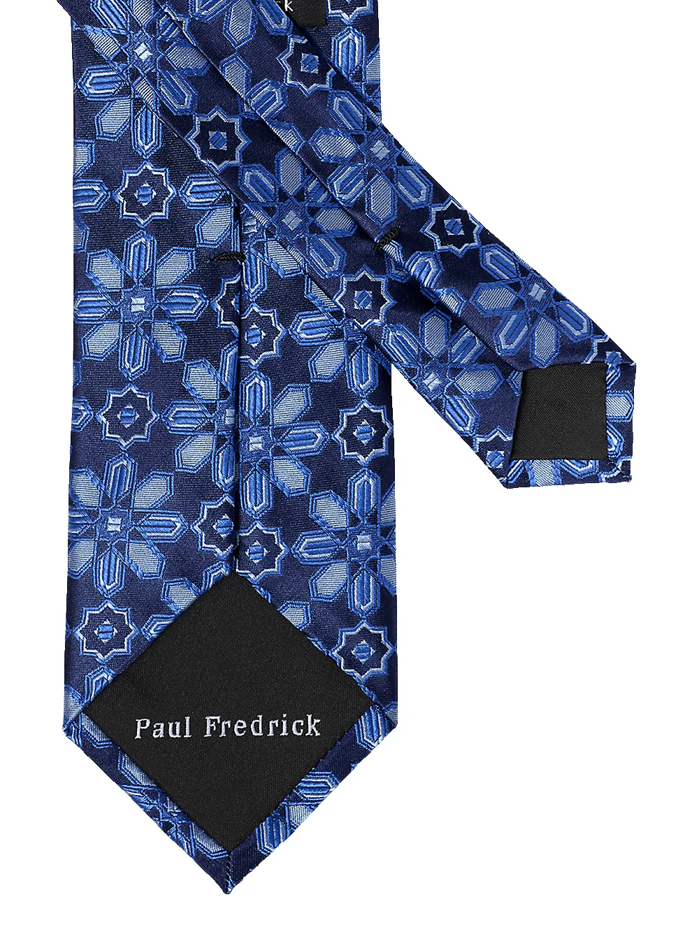 Floral Woven Silk Tie - Navy sold by Paul Fredrick product image thumbnail 3