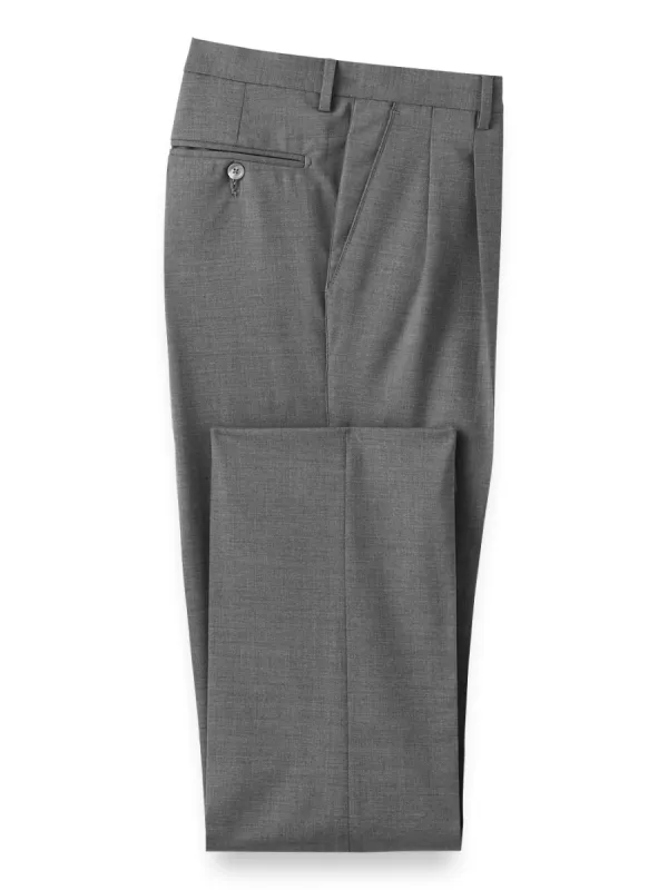 Tropical Weight Wool Pants - Grey sold by Paul Fredrick