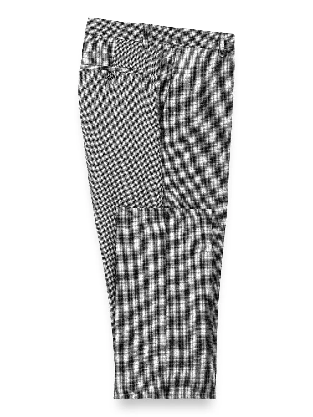 Wool Flannel Houndstooth Flat Front Pants sold by Paul Fredrick