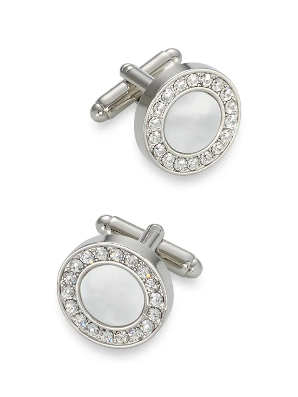 Mother Of Pearl & Crystal Cufflinks sold by Paul Fredrick