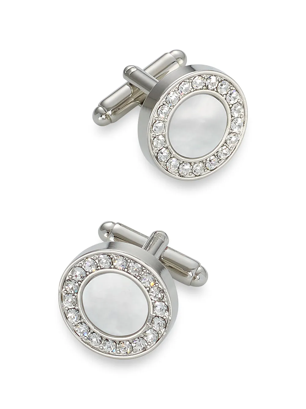 Mother Of Pearl & Crystal Cufflinks sold by Paul Fredrick