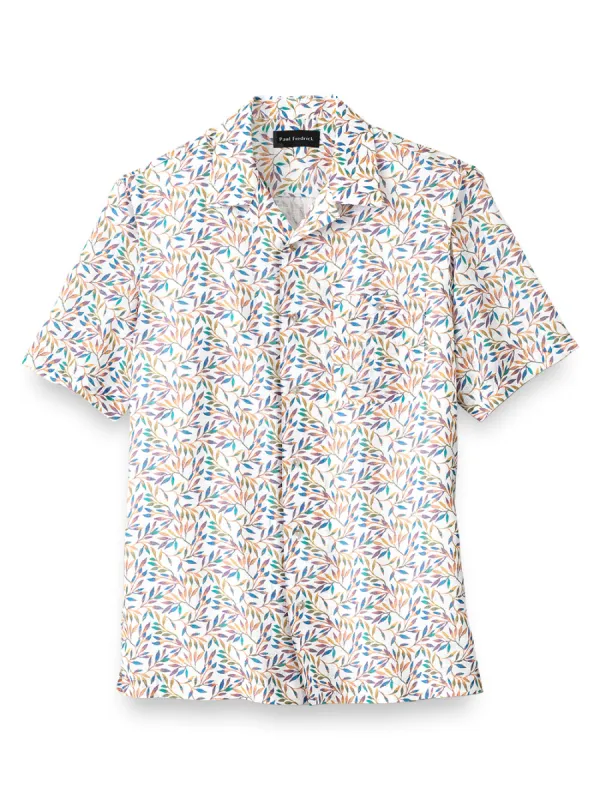 Linen Botanical Print Casual Shirt sold by Paul Fredrick