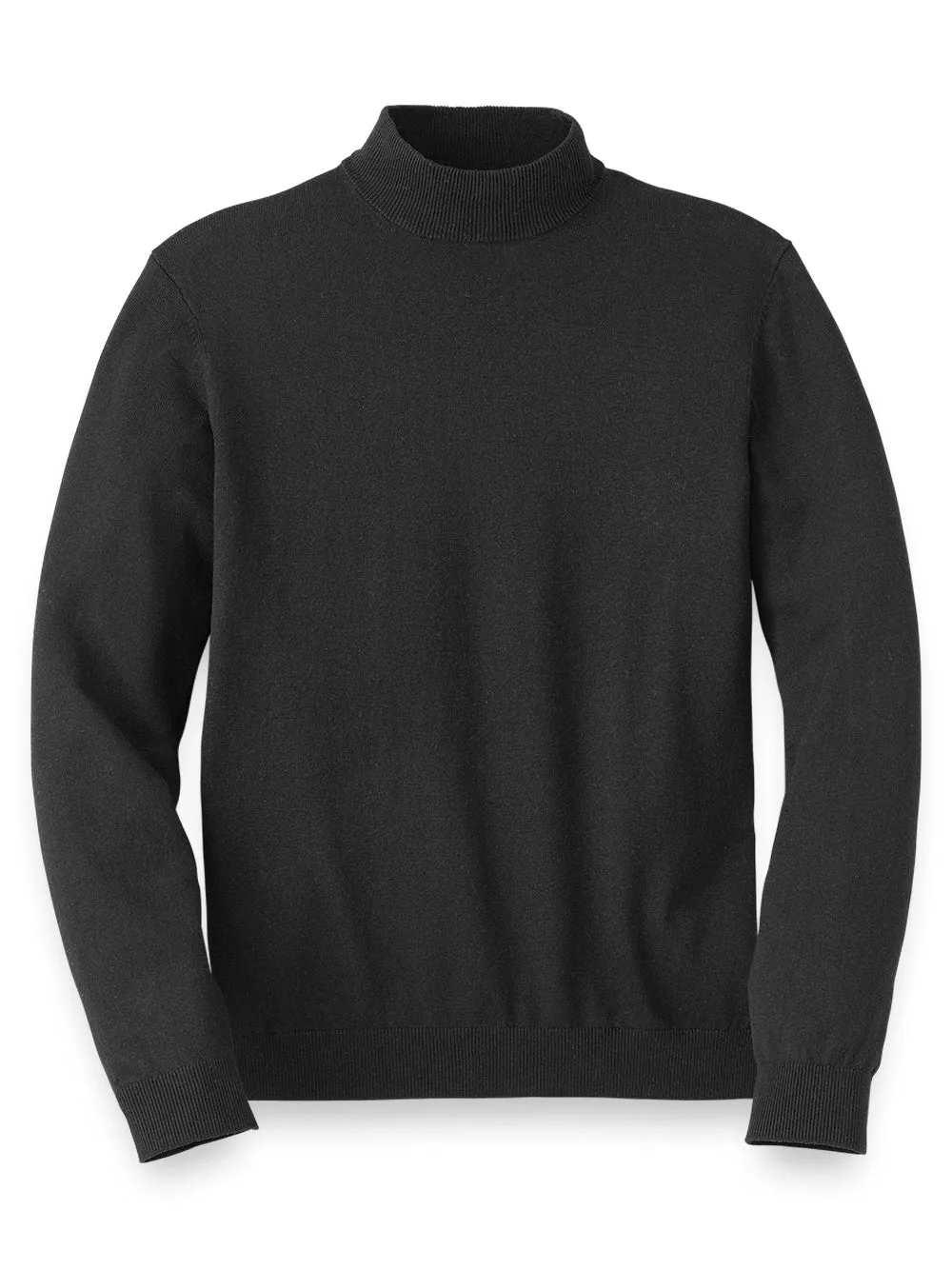 Silk Cotton And Cashmere Mock Neck Sweater - Black sold by Paul Fredrick