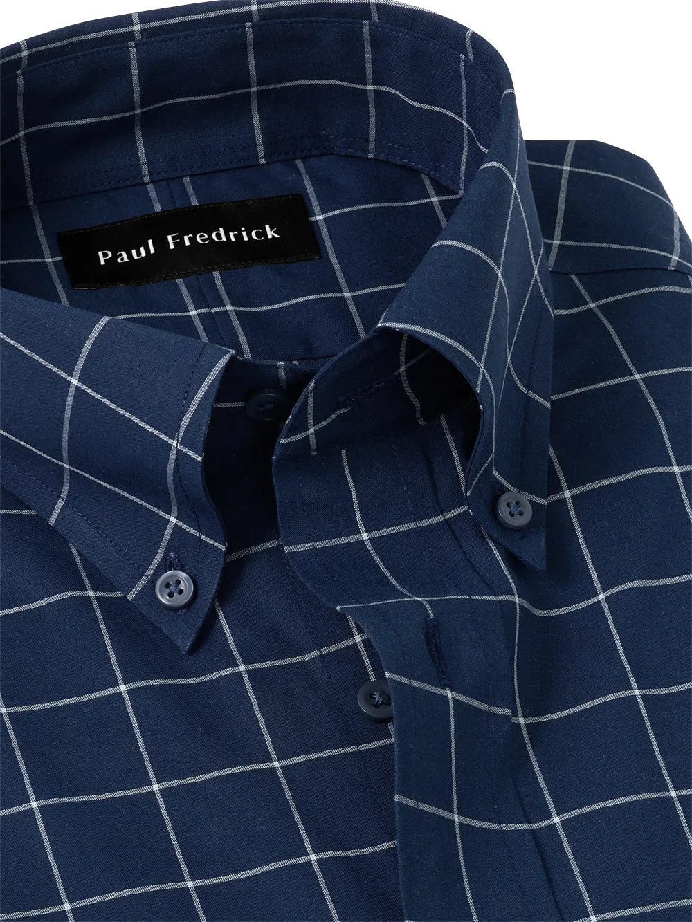 Non-iron Cotton Windowpane Dress Shirt sold by Paul Fredrick product image thumbnail 3