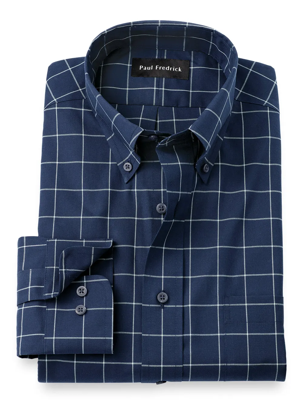 Non-iron Cotton Windowpane Dress Shirt sold by Paul Fredrick