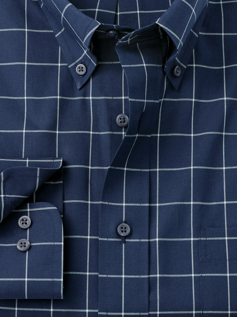 Non-iron Cotton Windowpane Dress Shirt sold by Paul Fredrick product image thumbnail 2