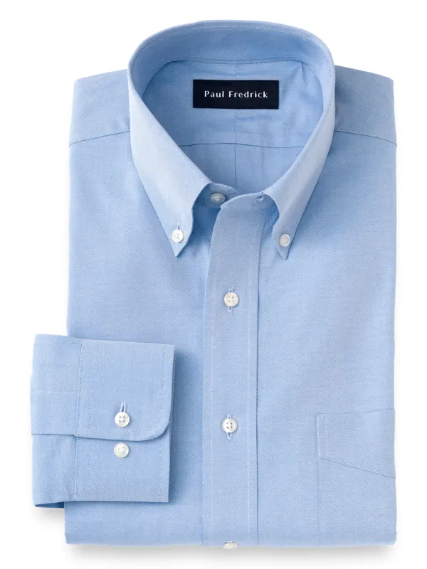 Superfine Egyptian Cotton Solid Color Button Down Collar Dress Shirt - Blue sold by Paul Fredrick