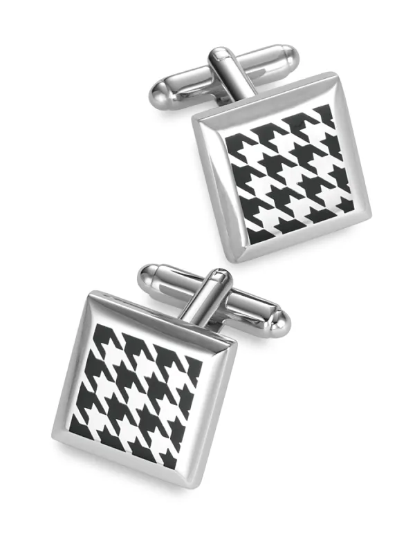 Enamel Houndstooth Cufflinks sold by Paul Fredrick