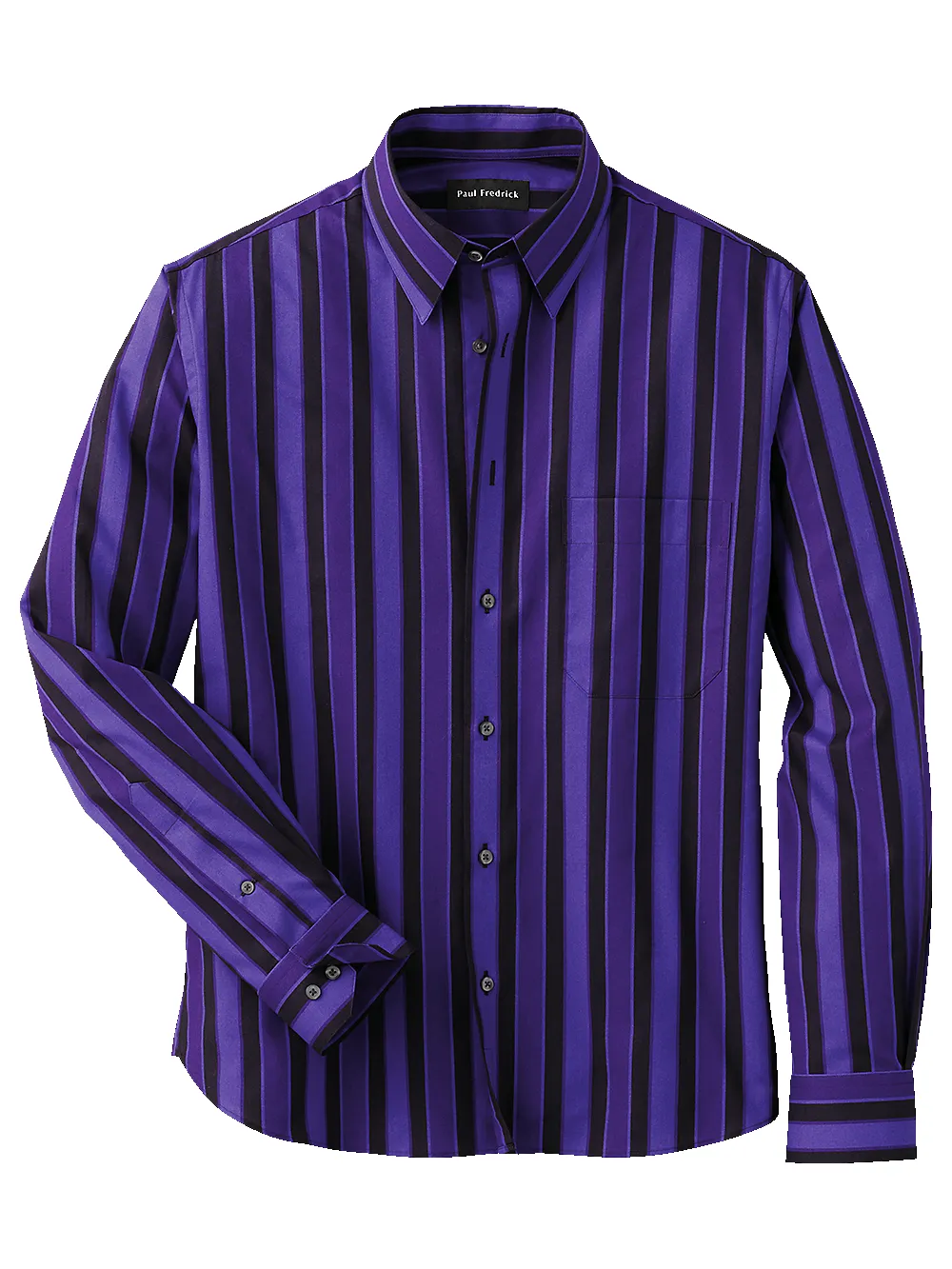 Cotton Stripe Casual Shirt - Purple sold by Paul Fredrick