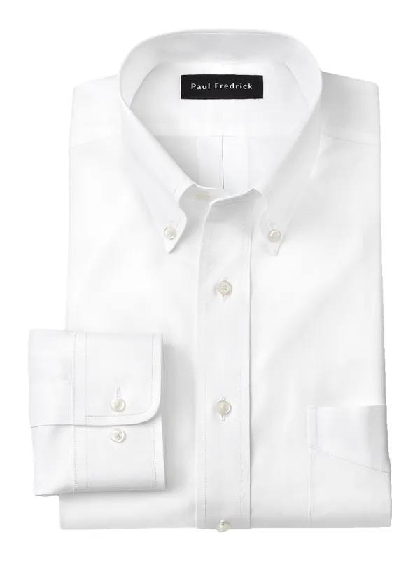Non-Iron Cotton Pinpoint Solid Button Down Collar Dress Shirt - White sold by Paul Fredrick