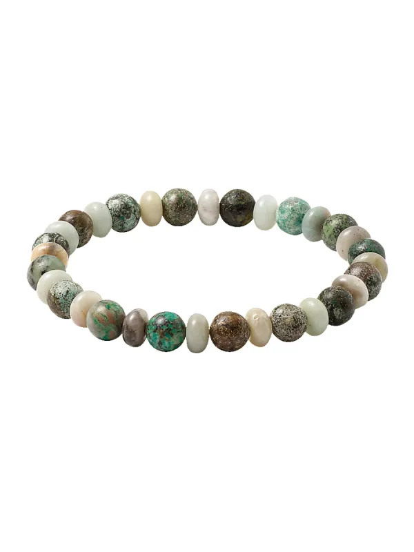 Semi Precious Bead Bracelet - Green Multi sold by Paul Fredrick