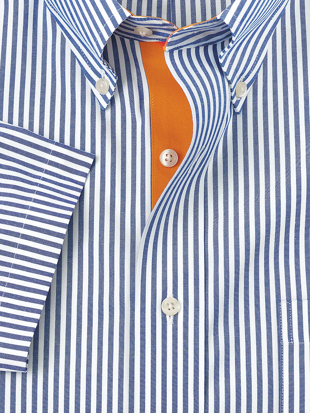 Comfort Stretch Non-Iron Stripe Dress Shirt With Contrast Trim - Blue sold by Paul Fredrick product image thumbnail 2